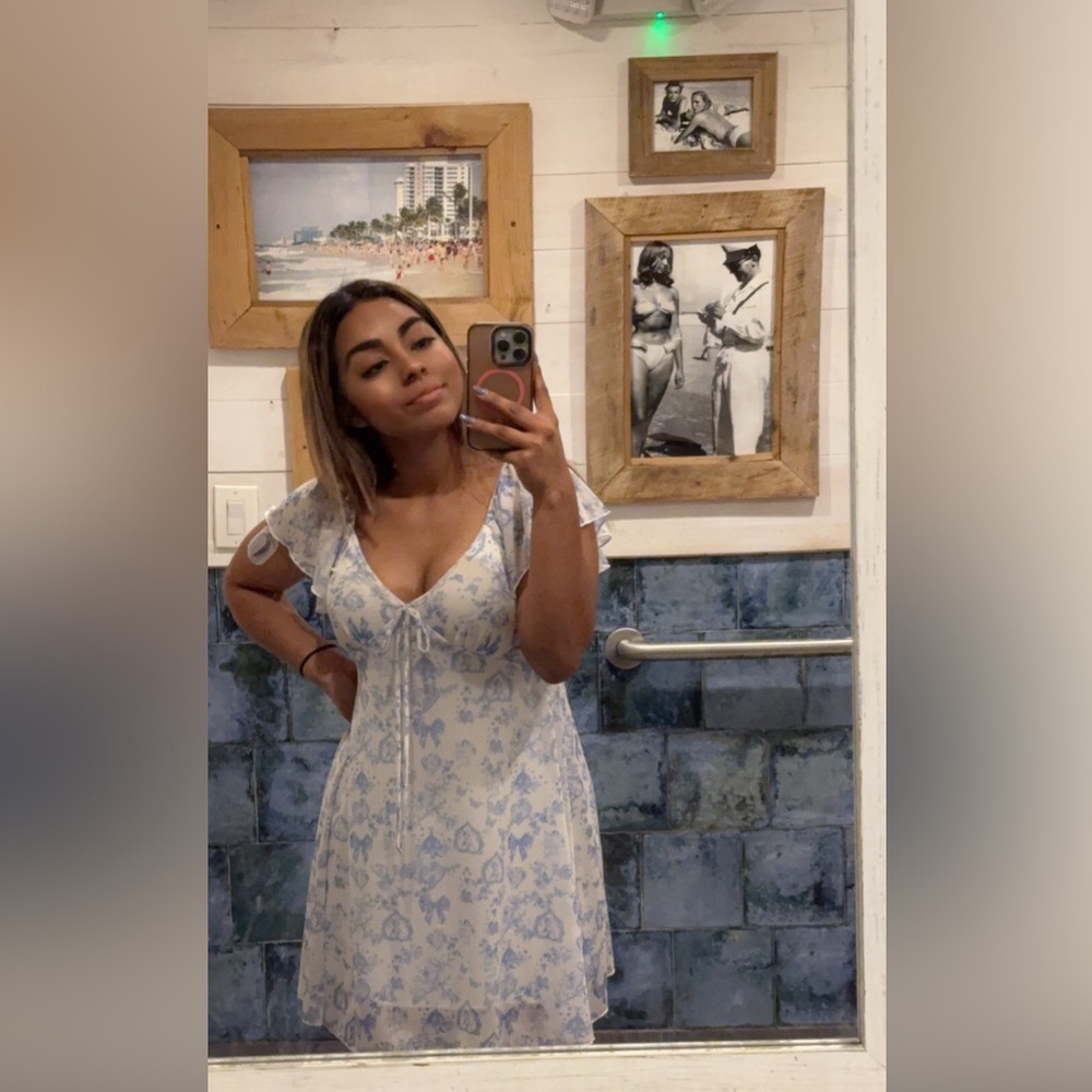 Seeyou Blue and White Patterned Blouse